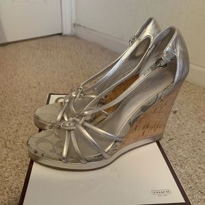 Coach silver heels